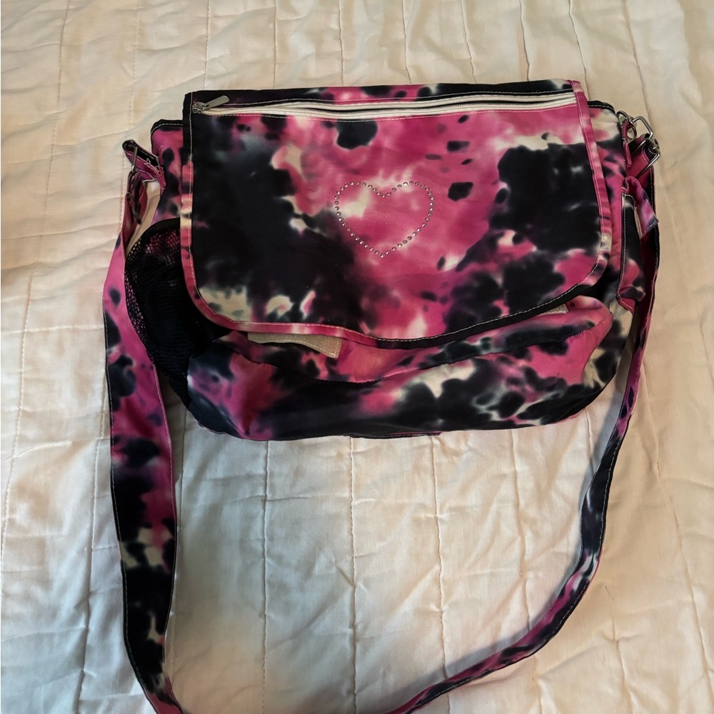 Stylish Pink and Black Tie-Dye Women's Bag